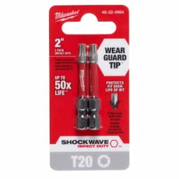 Milwaukee SHOCKWAVE T20 Torx 2 in. High Speed Steel Impact Power Bits (2-Piece) thumbnail 2
