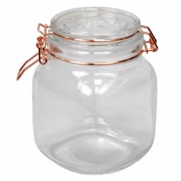 Unbranded Medium Glass Pickling Jar with Rose Gold Metal Clamp and Rubber Seal, 33.8 oz thumbnail 2