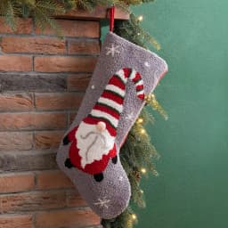 Glitzhome 21 in. Gnome Hooked Christmas Stocking - Multi-Color Festive Holiday Decor thumbnail 5