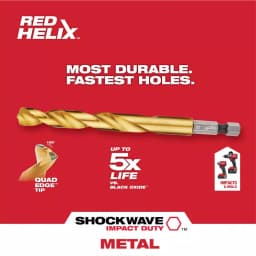 Milwaukee SHOCKWAVE Red Helix 9/32 in. Titanium Drill Bit thumbnail 4