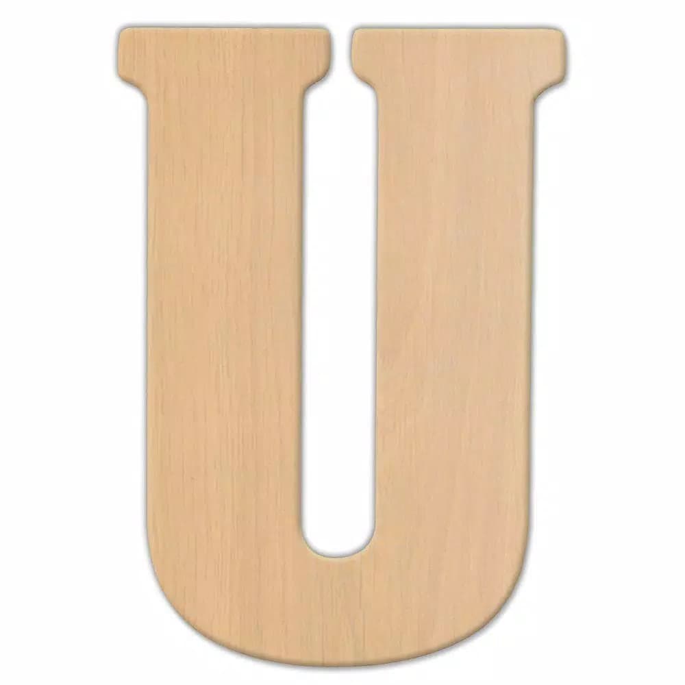 Jeff McWilliams Designs 15 in. Oversized Unfinished Wood Letter (U) - Industrial Style Wall Decor