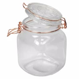 Unbranded Medium Glass Pickling Jar with Rose Gold Metal Clamp and Rubber Seal, 33.8 oz thumbnail 3