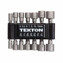 TEKTON 14-Piece Power Nut Driver Bit Set, 3/16 in. to 7/16 in. and 5 mm to 12 mm, Hex Shank thumbnail 3