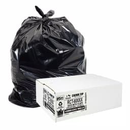 Unbranded 55-60 Gallon Black Low Density EZ Closure Trash Bags, 1.5 Mil, 100-Count thumbnail 1