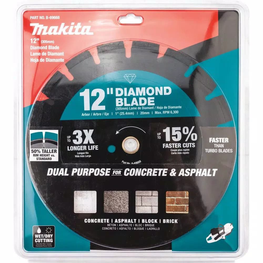 Makita 12 in. Segmented Rim Dual Purpose Diamond Blade for Concrete and Asphalt