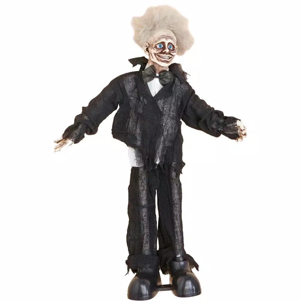 Unbranded 30 in. Animated Standing Zombie Halloween Decoration with Sound and Touch Activation