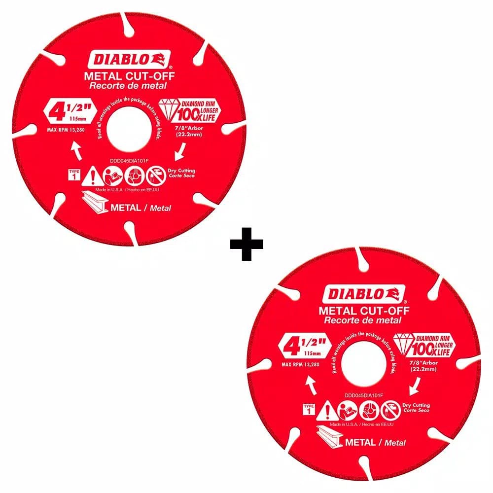 Diablo 4.5 in. Diamond Metal Cut-Off Wheels, 2-Pack