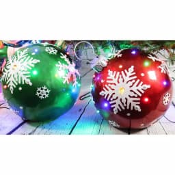 Fraser Hill Farm 1.5 ft. 24-Light LED Jeweled Ball Ornament with Snowflake Design thumbnail 4