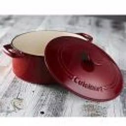 Cuisinart Chef's Classic 5.5 qt. Oval Enameled Cast Iron Dutch Oven with Lid, Cardinal Red thumbnail 3