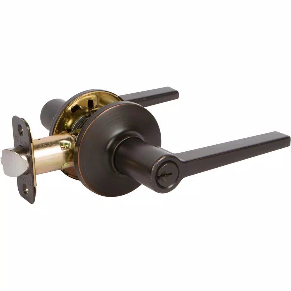 Delaney Tulina Contemporary Tuscany Bronze Straight Rectangle Entry Door Lever