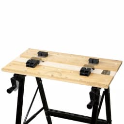 POWERTEC Portable Workbench with Bamboo Top and Heavy-Duty Steel Frame thumbnail 2