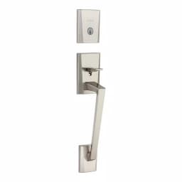 Kwikset Camino Low Profile Satin Nickel Single Cylinder Entry Handleset with Halifax Lever thumbnail 3