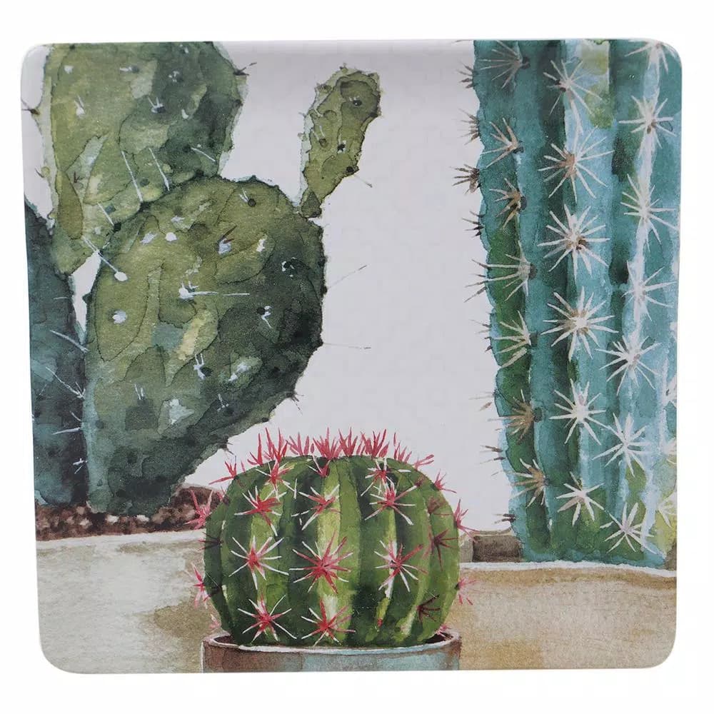 Certified International Cactus Verde Ceramic Square Serving Platter