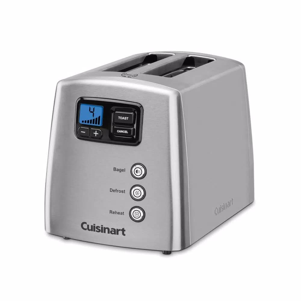 Cuisinart 2-Slice Silver Wide Slot Touch to Toast Toaster with LCD Countdown