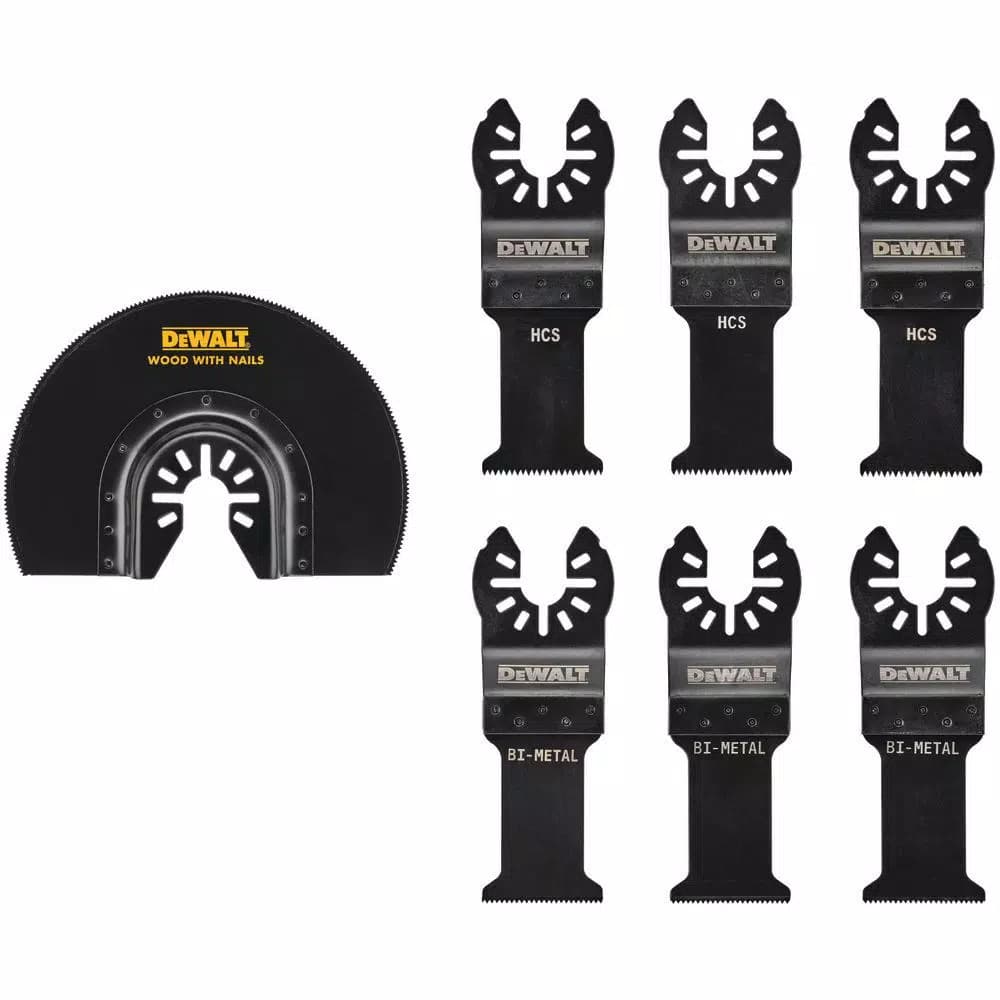 DEWALT 7-Piece Oscillating Blade Set, Bi-Metal Universal Fitment Cutting Blades