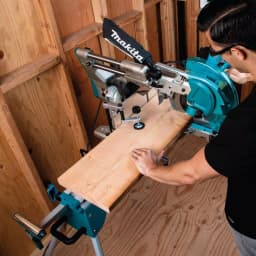Makita 12 in. 15 Amp Dual-Bevel Sliding Compound Miter Saw with Laser and Folding Stand thumbnail 2