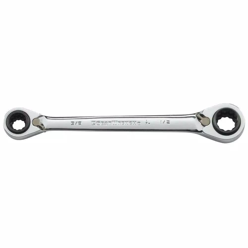 GearWrench QuadBox Ratcheting Wrench, 12-Point Double Box End, Surface Drive Technology