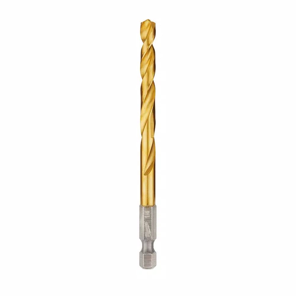 Milwaukee SHOCKWAVE 1/4 in. Titanium Twist Drill Bit with Red Helix