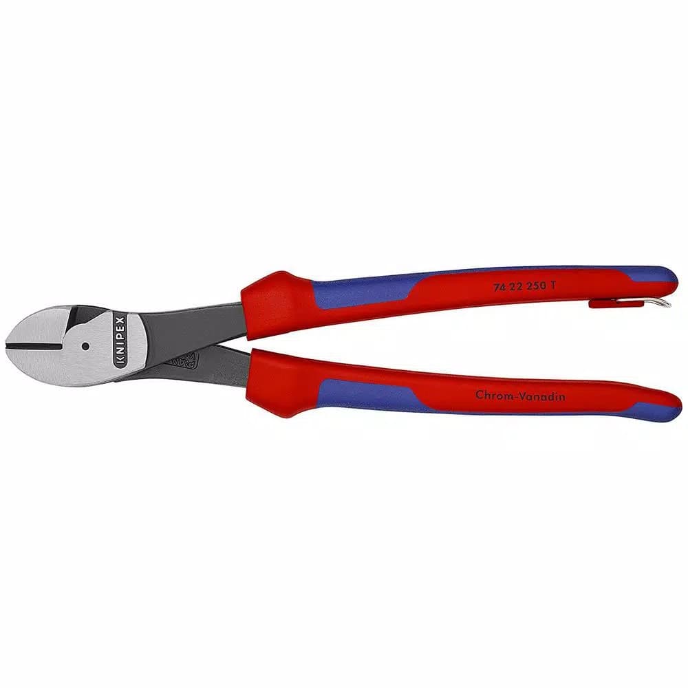 KNIPEX 10 in. Angled High Leverage Diagonal Cutters with Tether Attachment