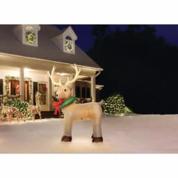 Home Accents Holiday 11 ft. Pre-Lit Giant Airblown Inflatable Fuzzy Reindeer with LED Lights thumbnail 9