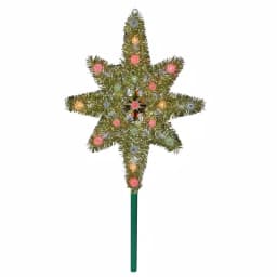 Northlight 21 in. Gold Tinsel Star of Bethlehem Christmas Tree Topper with Multi-Colored Lights thumbnail 2