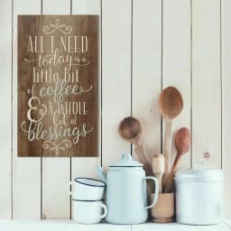 Stratton Home Decor Coffee and Blessings Wooden Wall Art Sign thumbnail 3