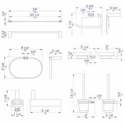 Alfi Brand 6-Piece Brushed Nickel Bath Hardware Set thumbnail 2
