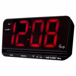 Equity by La Crosse Extra-Large 3 in. Red LED Digital Alarm Table Clock with HI/LO Settings thumbnail 2