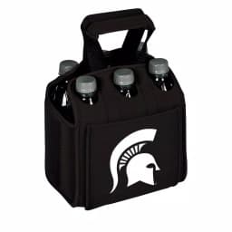 Picnic Time Michigan State University Spartans 6-Bottle Insulated Neoprene Beverage Carrier, Black thumbnail 1