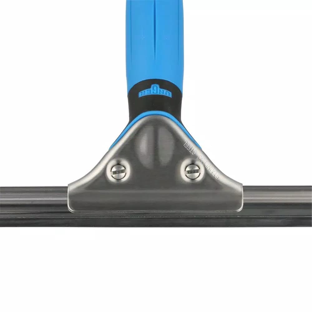 Unger 18 in. Stainless Steel Window Squeegee with Ergonomic Grip and Connect and Clean Locking System