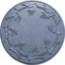Bungalow Flooring Aqua Shield Bluestone 35 in. Round Reindeer Run Christmas Tree Mat thumbnail 1