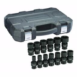 GEARWRENCH 1/2 in. Drive 6-Point SAE Impact Socket Set with Universal Joint, 13-Piece thumbnail 1