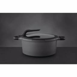 BergHOFF GEM Stay Cool 5.1 qt. Cast Aluminum Nonstick Stock Pot with Glass Lid, Gray thumbnail 4