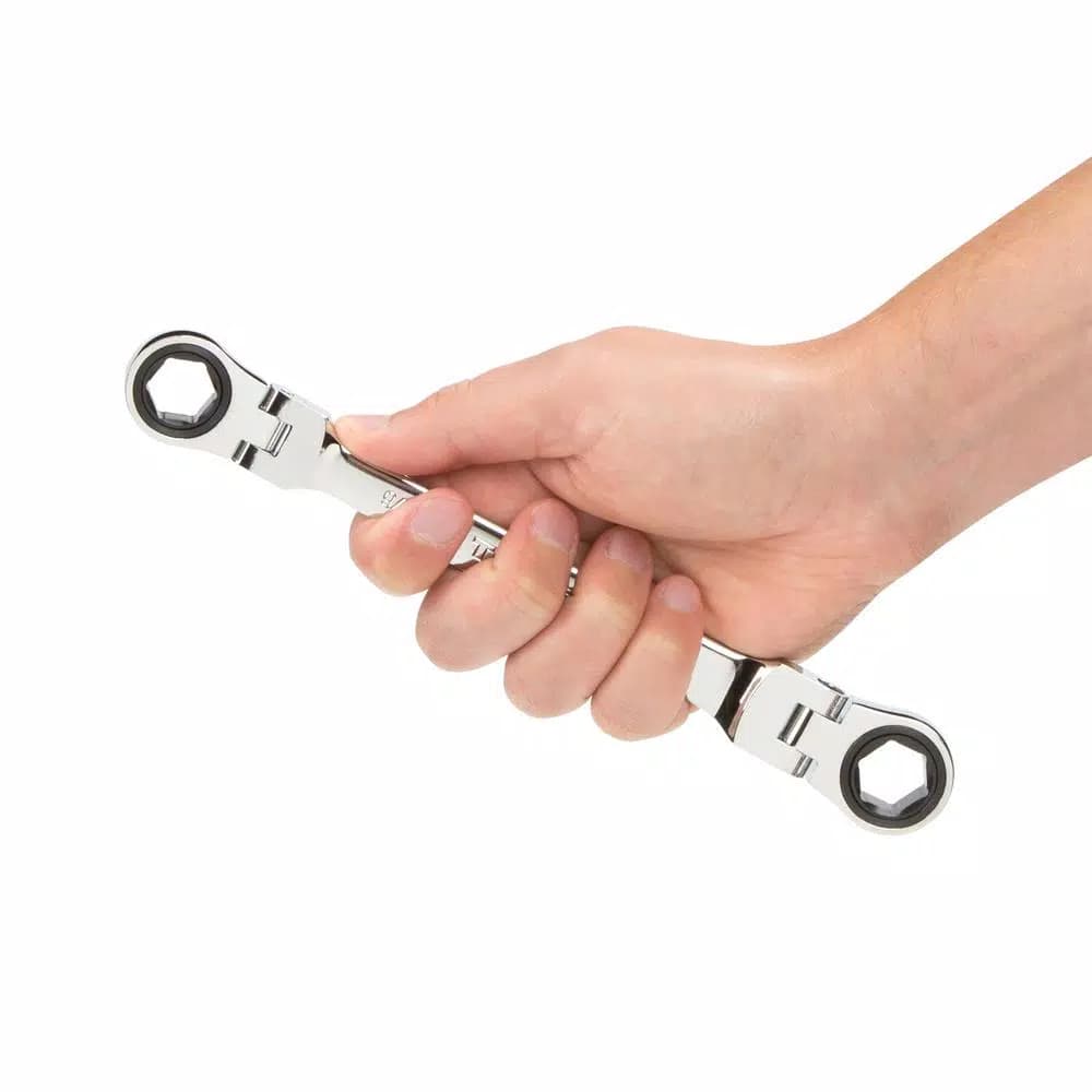 TEKTON 4-Piece Flex-Head Ratcheting Box End Wrench Set, 5/16 in. to 3/4 in.