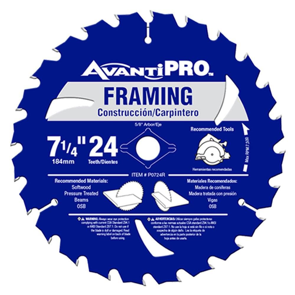 Avanti Pro 7-1/4 in. 24-Tooth Carbide Framing Circular Saw Blade