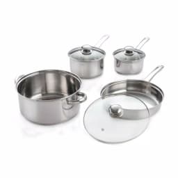 ExcelSteel 7-Piece Stainless Steel Cookware Set with Tempered Glass Lids - Induction Ready thumbnail 1