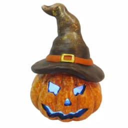 National Tree Company 5 in. Lighted Jack-O-Lantern Halloween Decoration with Witch Hat and Color-Changing LED Lights thumbnail 2