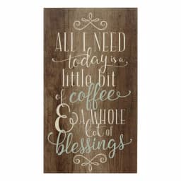 Stratton Home Decor Coffee and Blessings Wooden Wall Art Sign thumbnail 5