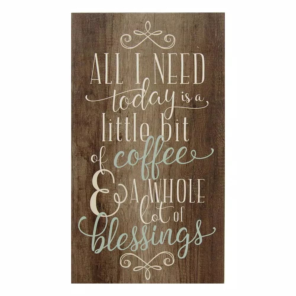 Stratton Home Decor Coffee and Blessings Wooden Wall Art Sign