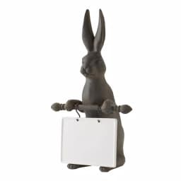 3R Studios 21 in. Grey Bunny Ceramic Message Board Statue - Farmhouse Decorative Sculpture thumbnail 4