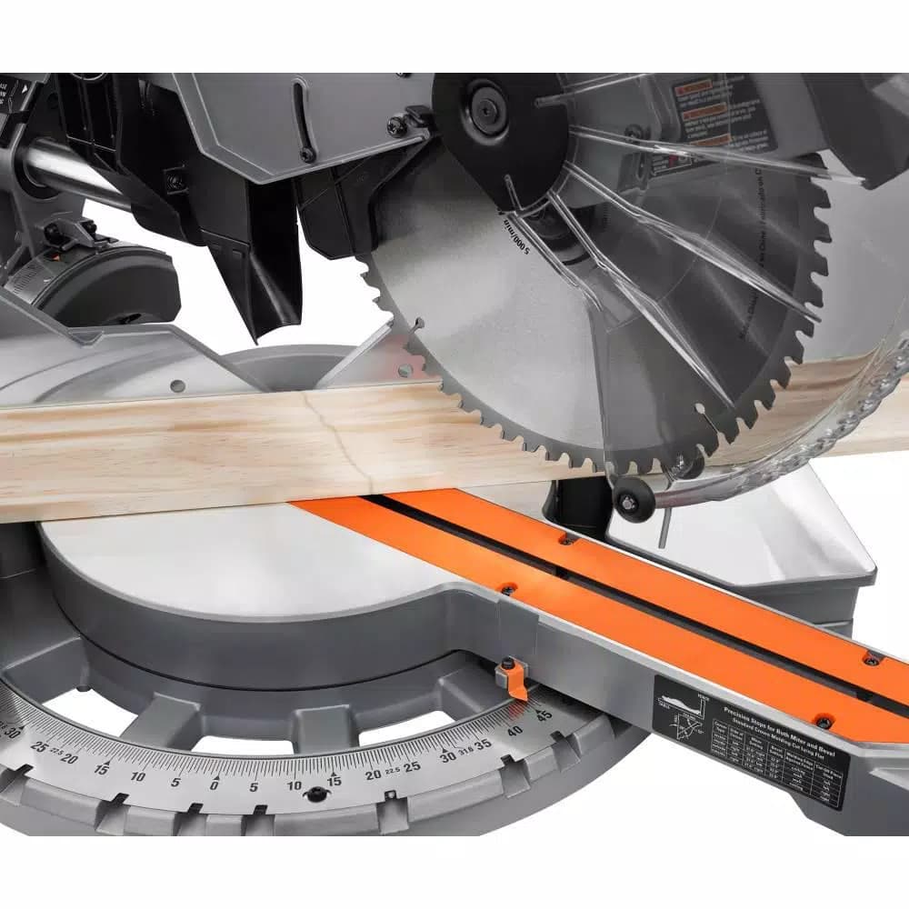 RIDGID 12 in. Dual Bevel Sliding Miter Saw, 15 Amp, 70° Miter Capacity