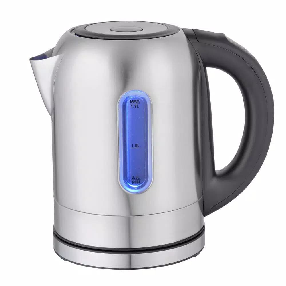 MegaChef 1.7 L Stainless Steel Electric Tea Kettle with 5 Preset Temperatures