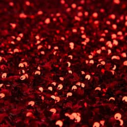 Glitzhome 48 in. Red Sequin Christmas Tree Skirt with White Faux Fur Cuff and Velvet Ropes thumbnail 2