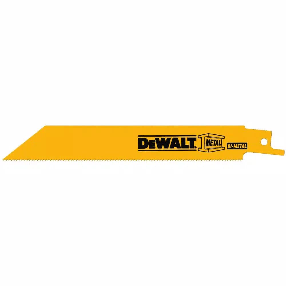 DEWALT 6 in. 18 TPI Bi-Metal Straight Back Reciprocating Saw Blade (5-Pack)