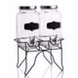 Style Setter Blackboard Glass Beverage Dispensers with Metal Stand, Set of 2 thumbnail 2