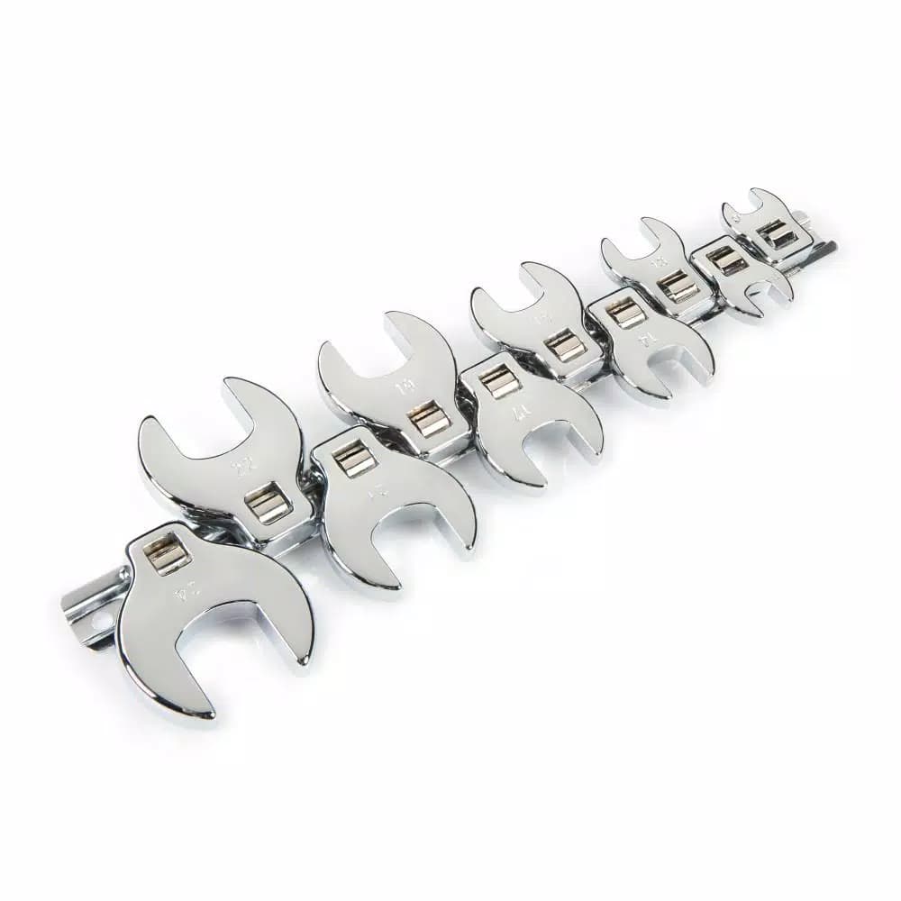 TEKTON 10-Piece 3/8 in. Drive Metric Crowfoot Wrench Set, 10-24 mm