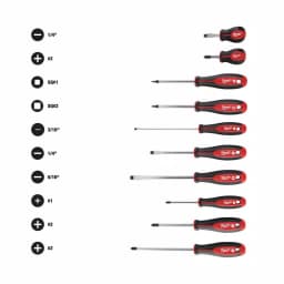 Milwaukee 10-Piece Screwdriver Set with Hardened Tips and Tri-Lobe Handles thumbnail 1