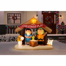 Peanuts 6 ft. Peanuts Nativity Scene Inflatable Christmas Yard Decoration with LED Lights thumbnail 2