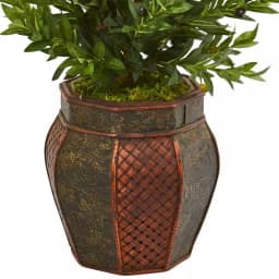 Nearly Natural 40-in. Artificial Olive Cone Topiary Tree with Decorative Planter thumbnail 3