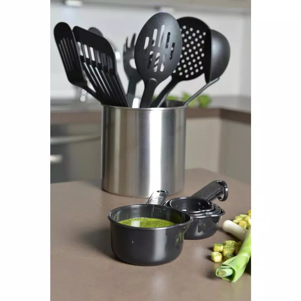 BergHOFF 23-Piece Studio Nylon and Bamboo Kitchen Utensil Set with Storage Tub